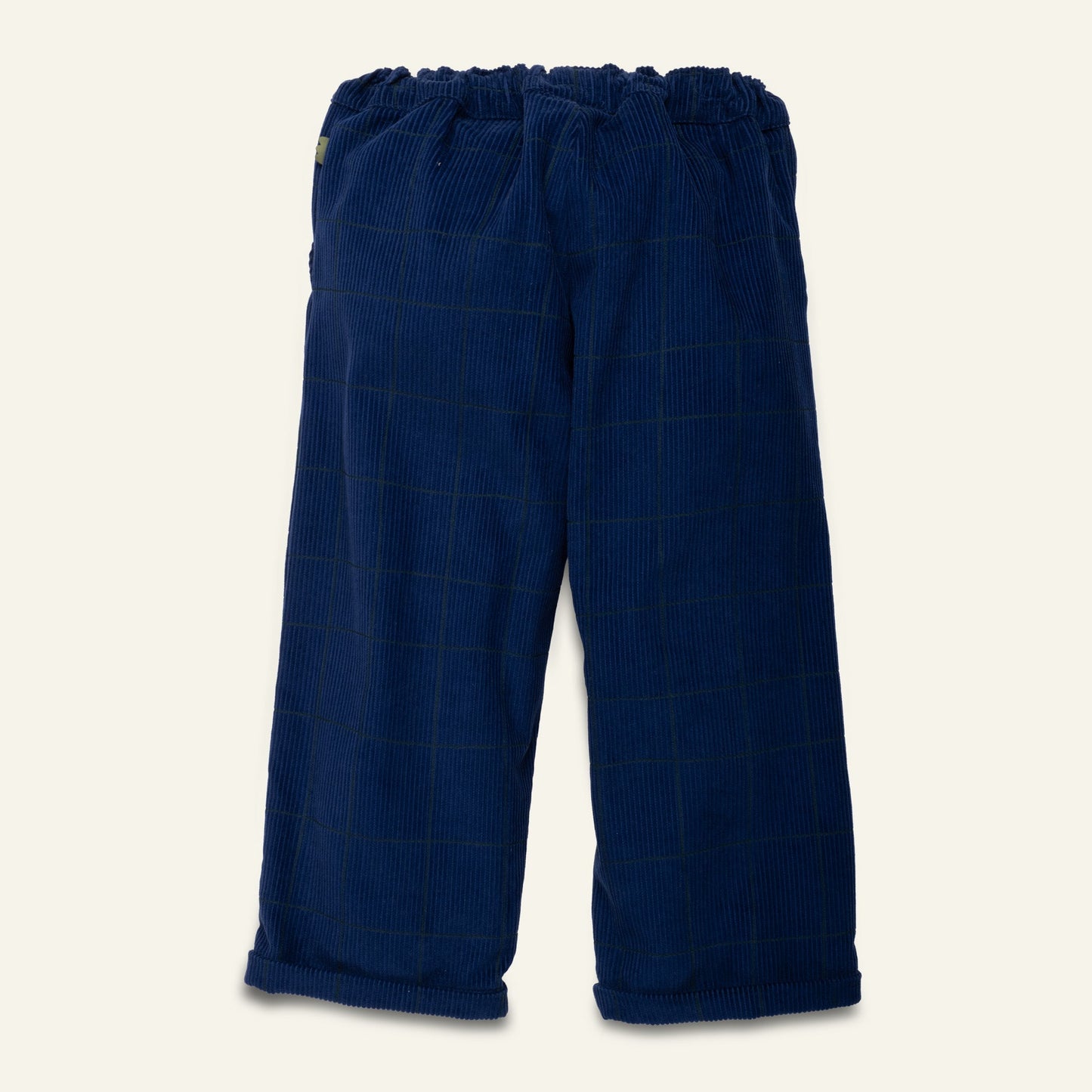 Navy Grid Corduroy