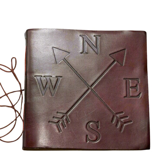 Compass 7x7 Artist Handmade Leather Journal