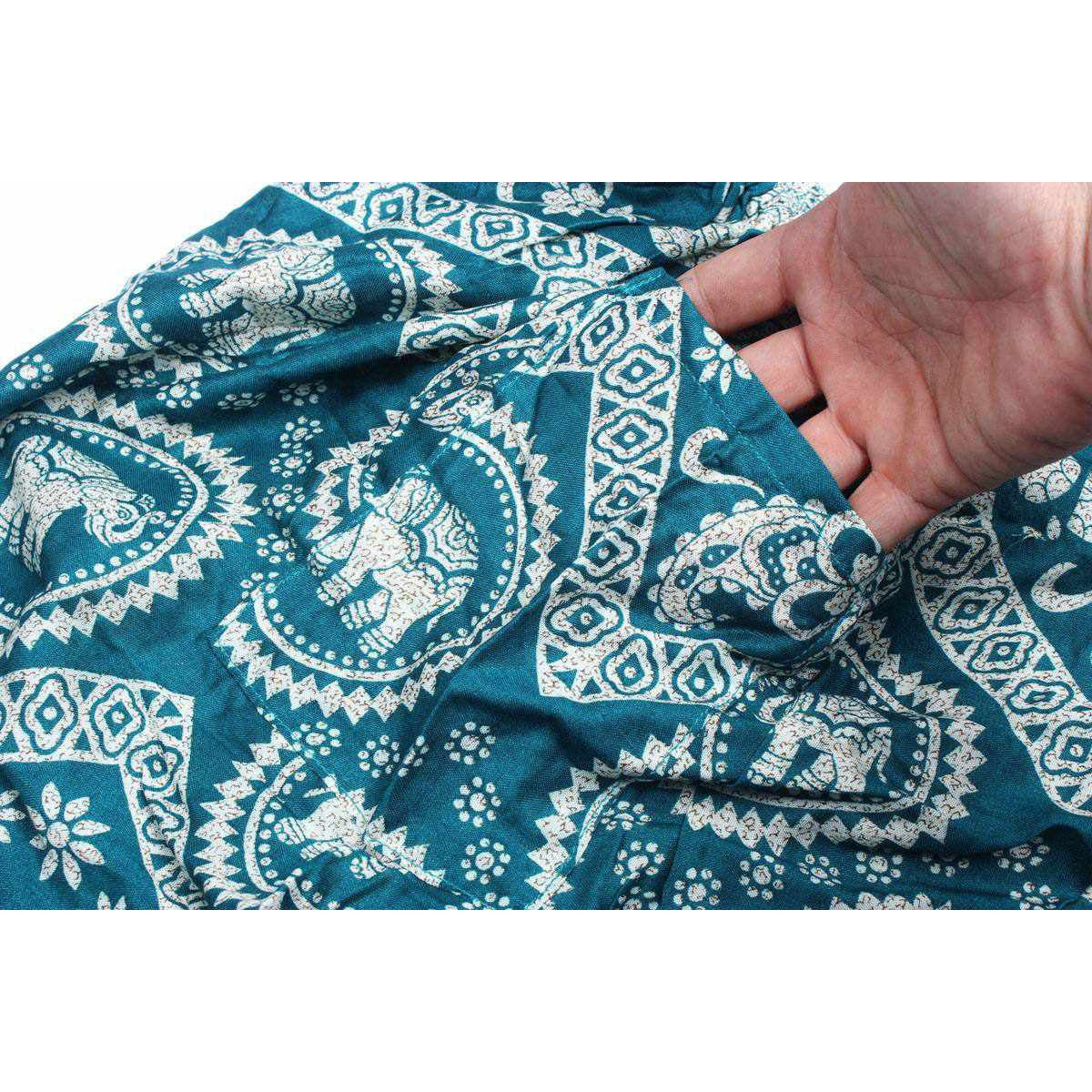 Sustainably Made Bohemian Style Printed Elephant Shorts - Thailand