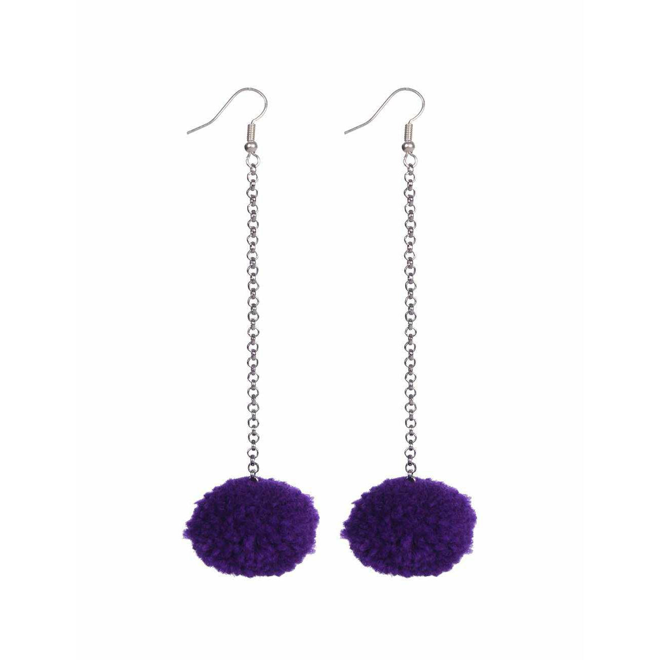 Pom Pom Chain Earrings - Thailand