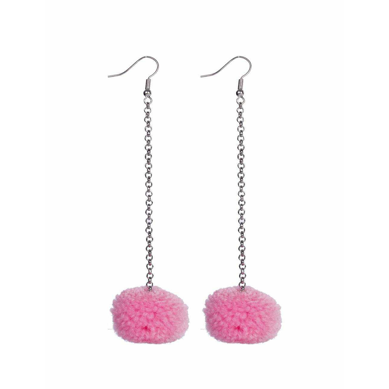 Pom Pom Chain Earrings - Thailand