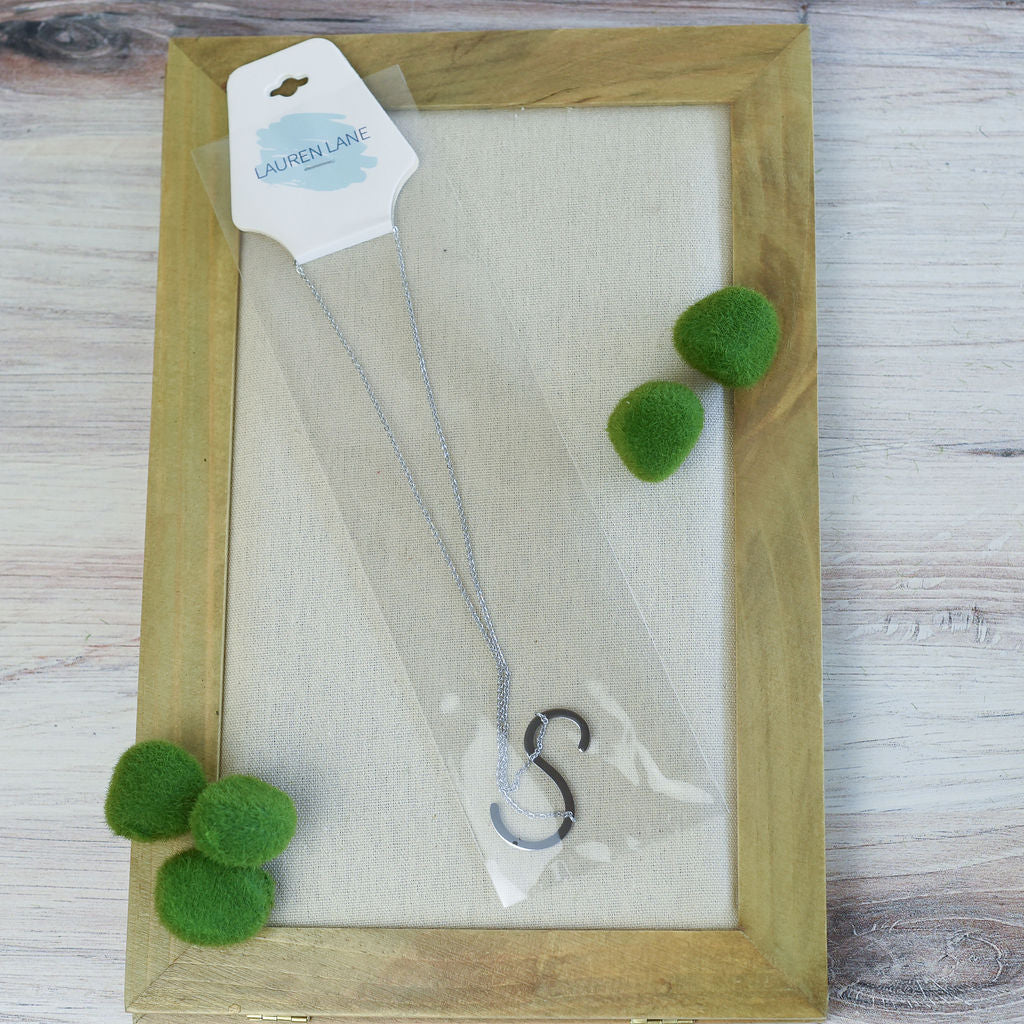 Large Letter / Initial Necklace In Silver