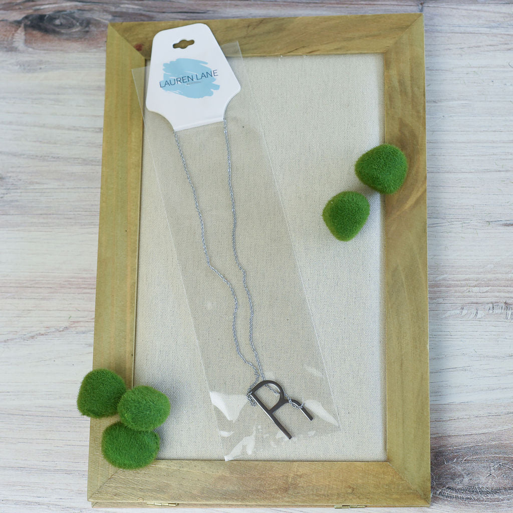 Large Letter / Initial Necklace In Silver