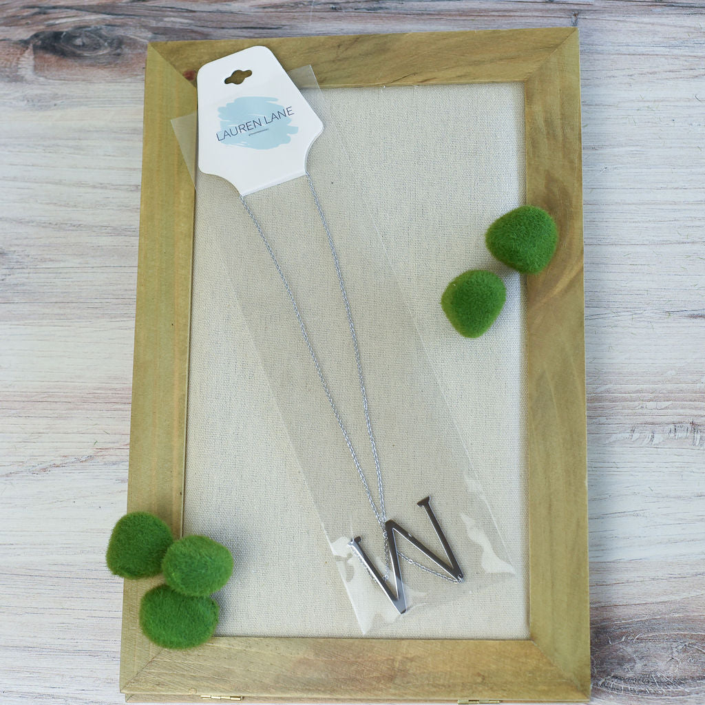 Large Letter / Initial Necklace In Silver