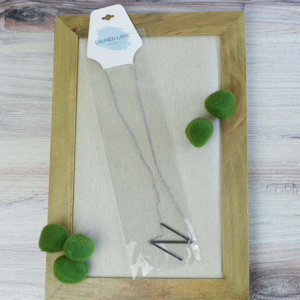 Large Letter / Initial Necklace In Silver
