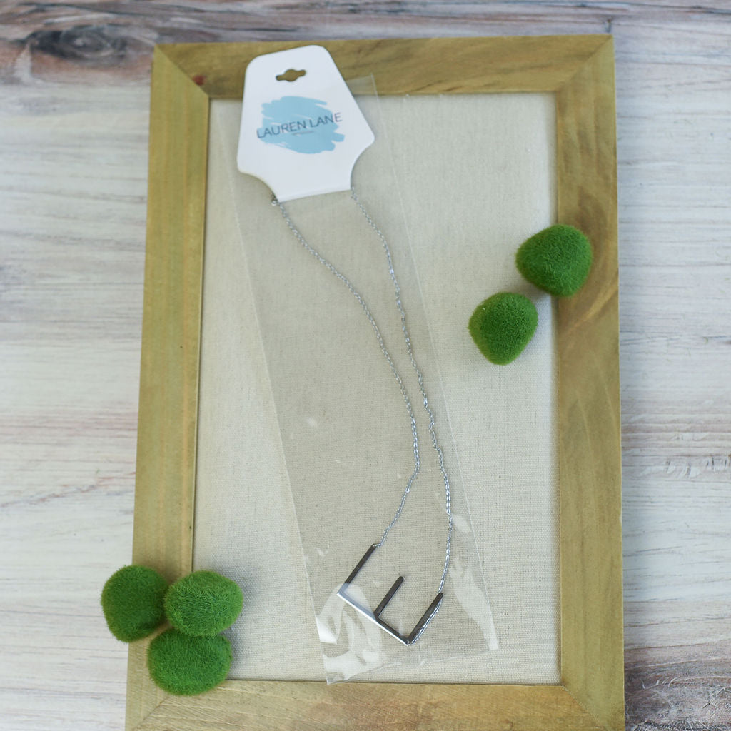 Large Letter / Initial Necklace In Silver