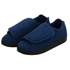 Silvert s Men’s Double-Extra Wide Slip-Resistant Slippers For Seniors 9 Navy
