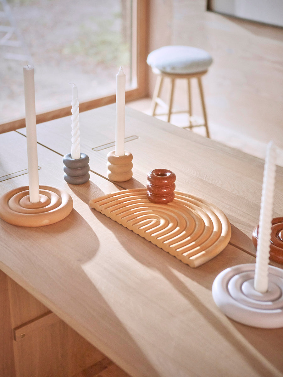 Savi Ceramic Candleholder Nutmeg - High
