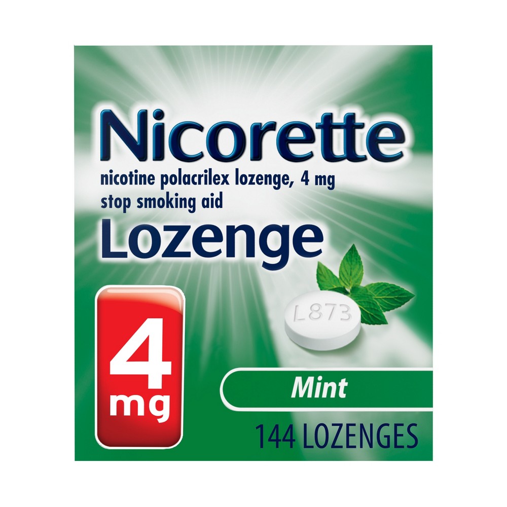 Nicorette Nicotine Lozenge To Stop Smoking, 4mg, Mint