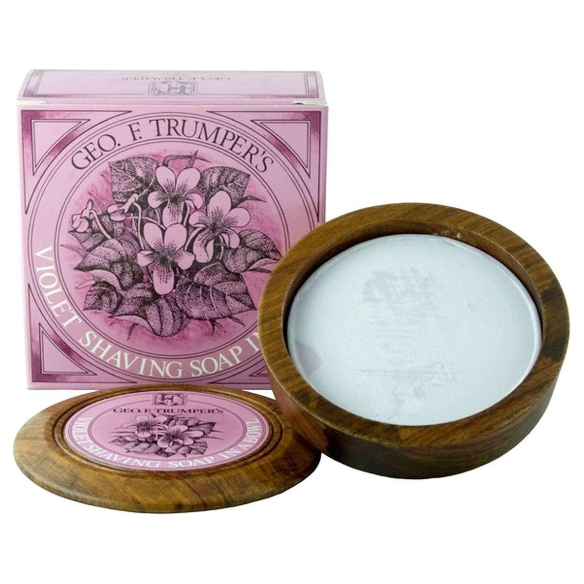 Geo. F. Trumper Violet Hard Shaving Soap Wooden Bowl 80g