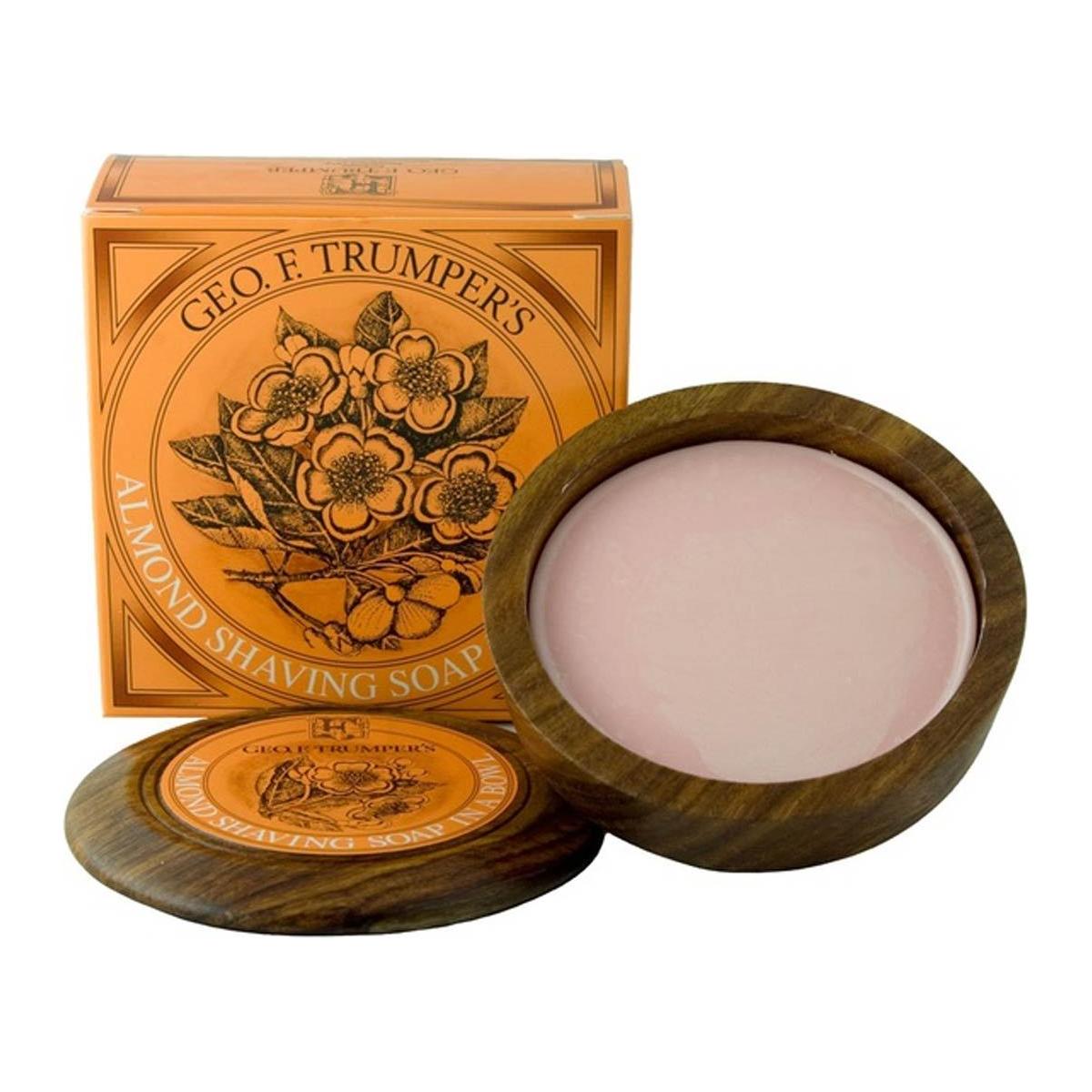 Geo. F. Trumper Almond Oil Hard Shaving Soap Wooden Bowl 80g