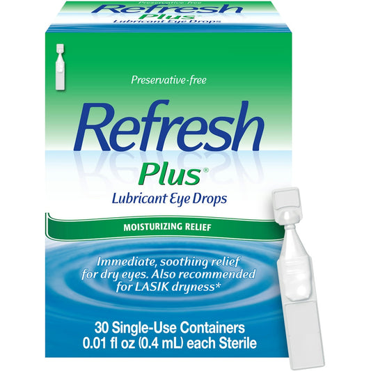 Refresh Plus Moisturizing Relief Lubricant Eye Drops 30 Containers