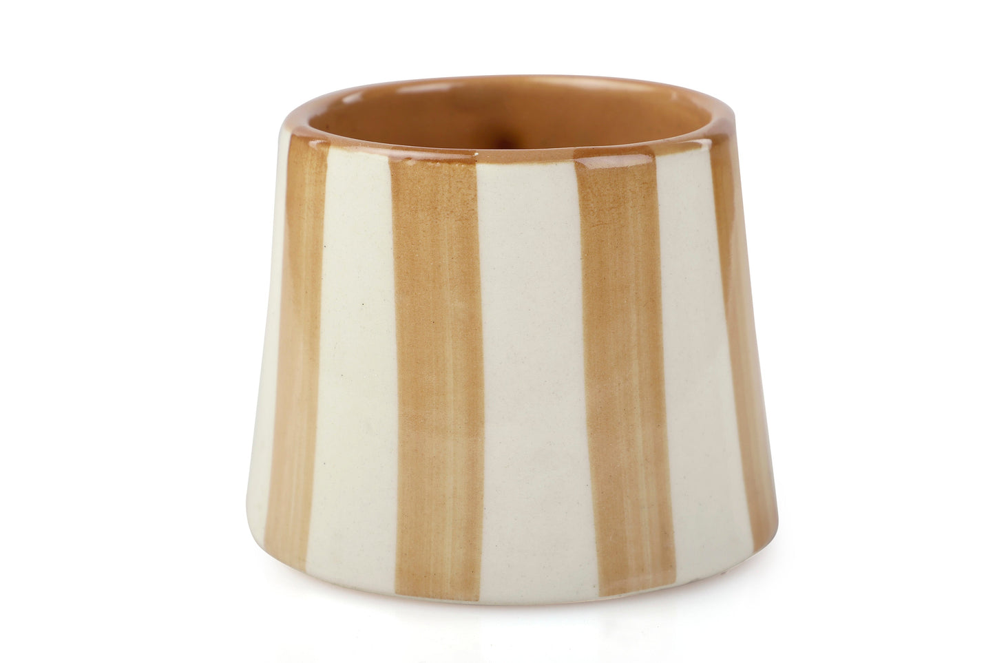 Ceramic Brown Stripe  Coffee cup - 3.5 x 2.5 Inches ( Set of 2 )