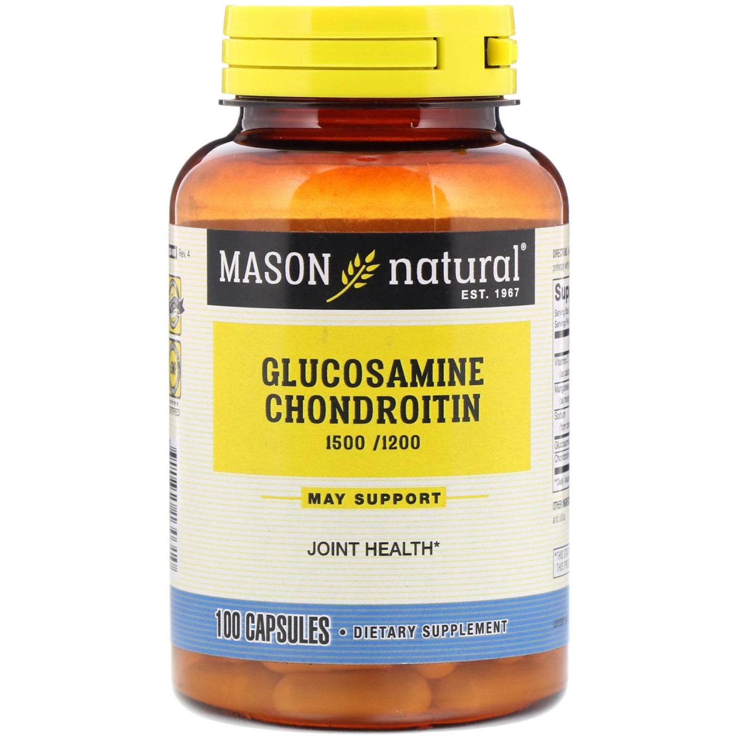 Mason Natural Extra Strength Glucosamine Chondroitin 1500/1200, Joint - 100 Capsules