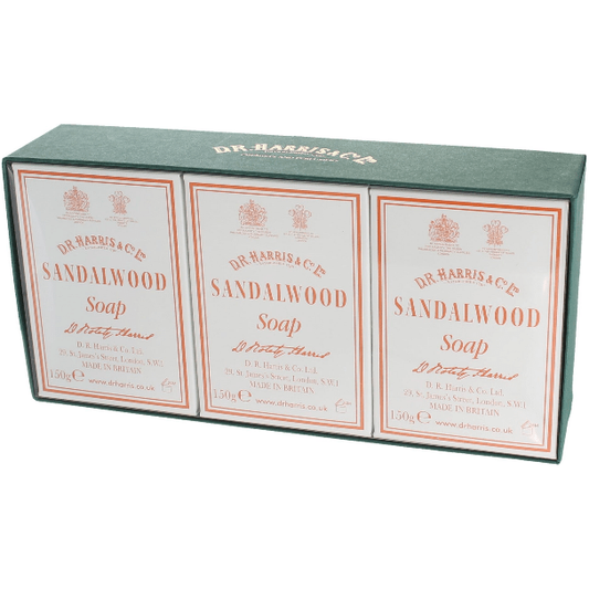 D. R. Harris & Co Sandalwood Bath Soap Box of 3 x 150g