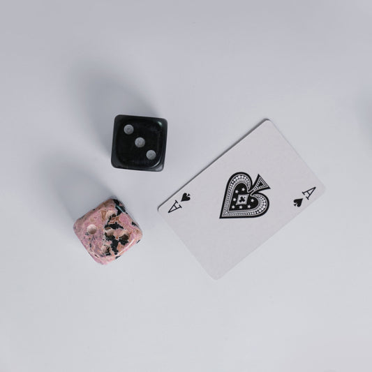 Giant Gemstone Dice - Set of Two - Pink and Black