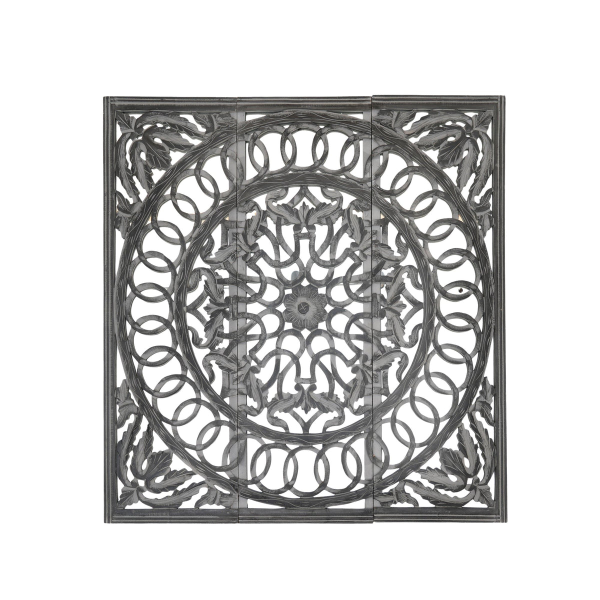 Wall Art with Mirror | Wooden Handmade Wall Panel , 48x48"