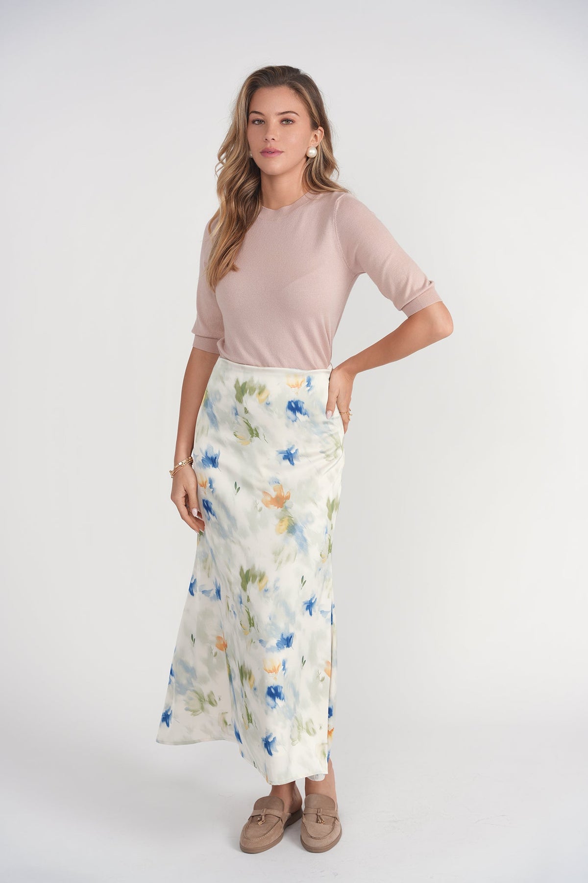 3-4 Sleeve Sweater- Pink