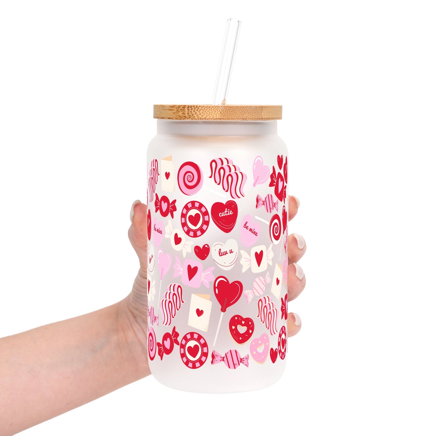Valentine's Day Sweets Cup with Lid & Straw