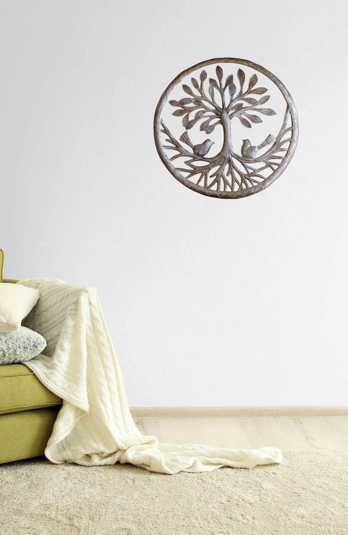 Haitian Tree of Life Metal Art - Round