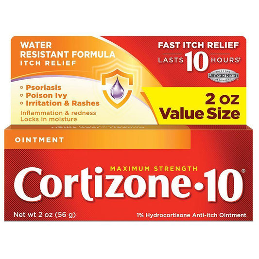 Cortizone 10 Hydrocortisone Anti-Itch Ointment, Maximum Strength 2 Oz
