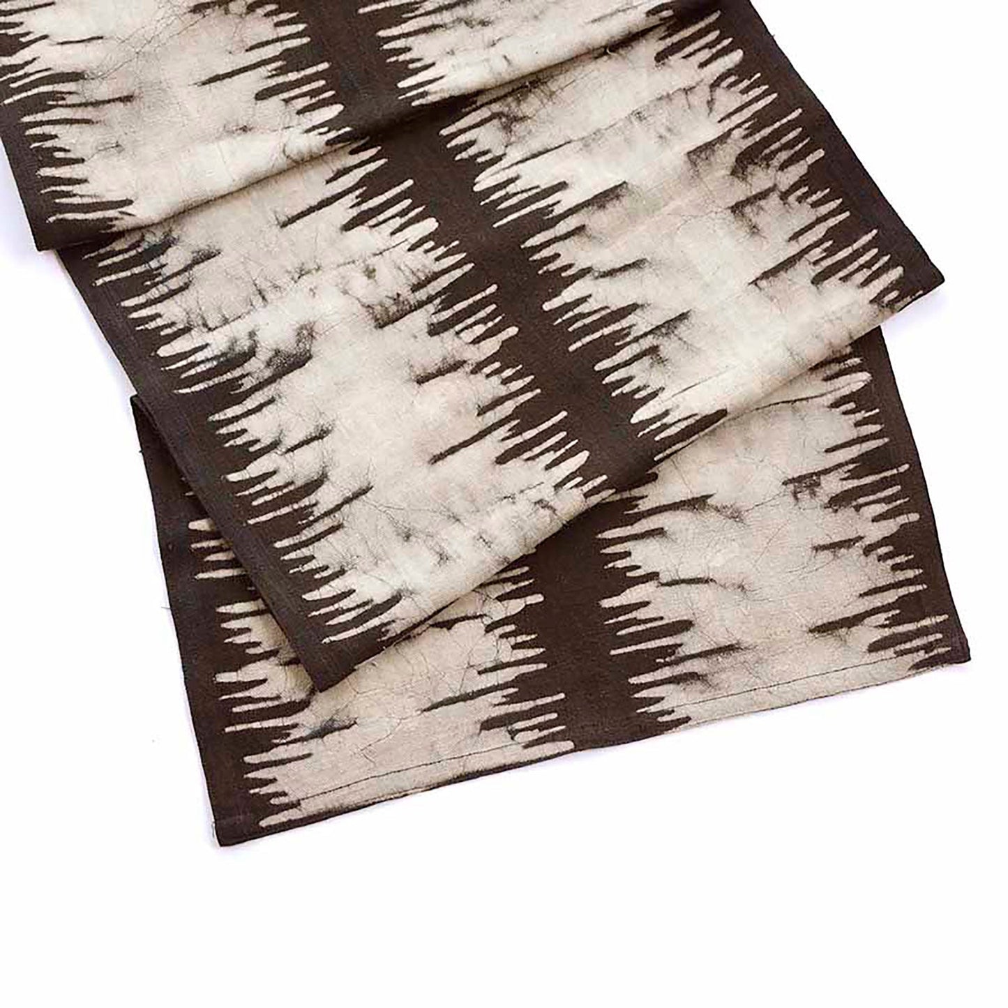 Neutral Block Print Table Runner - Noire