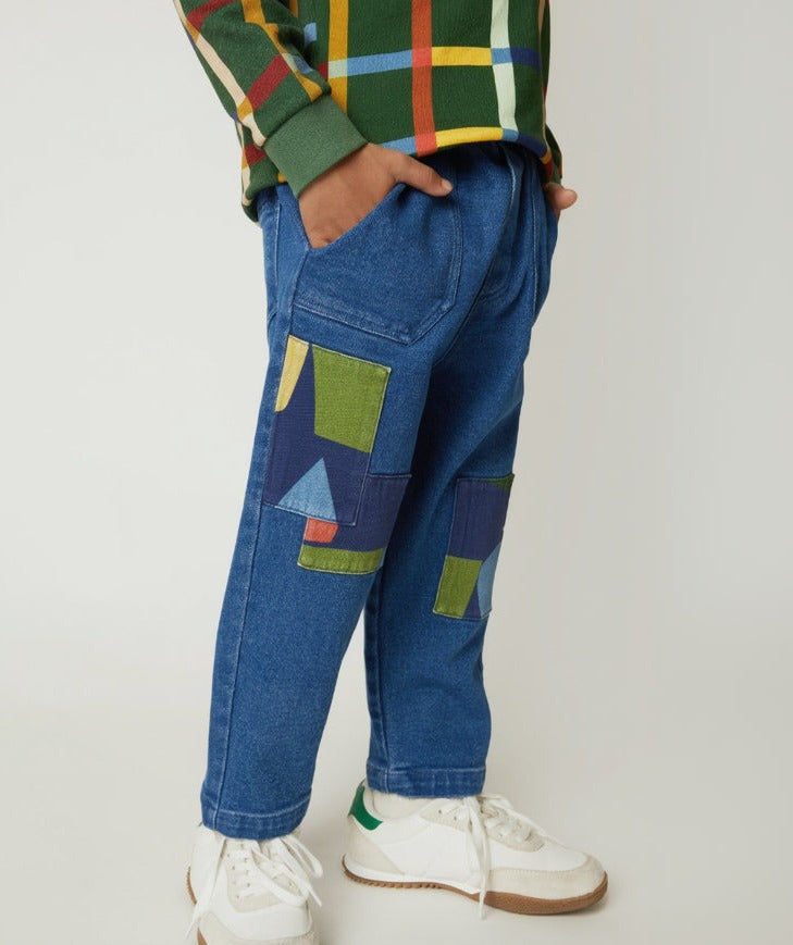 Patched Denim Pant