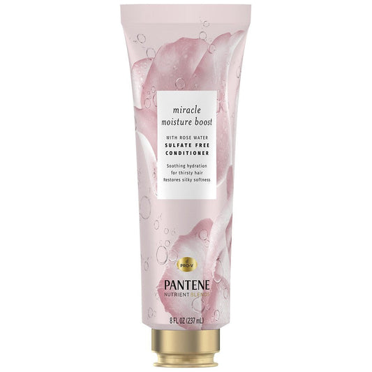 Pantene Nutrient Blends Miracle Moisture Boost Rose Water Conditioner For Dry Hair, Sulfate Free