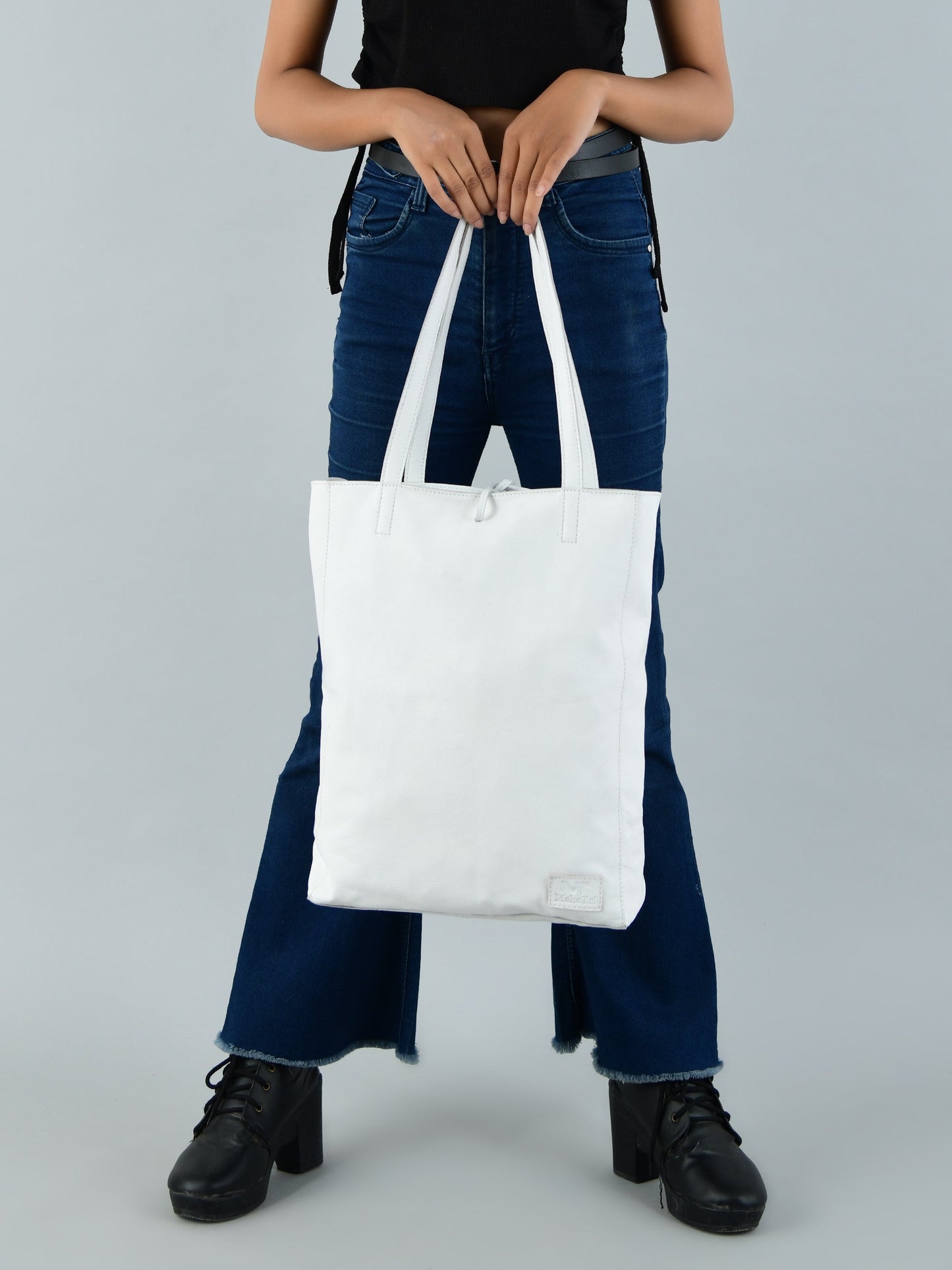 White Leather Shoulder Tote Bag - Osadia Concept Store