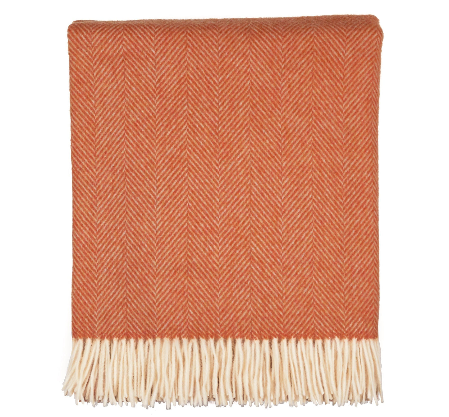 Southampton Home Merino Wool Herringbone Throw (Heirloom Tomato)