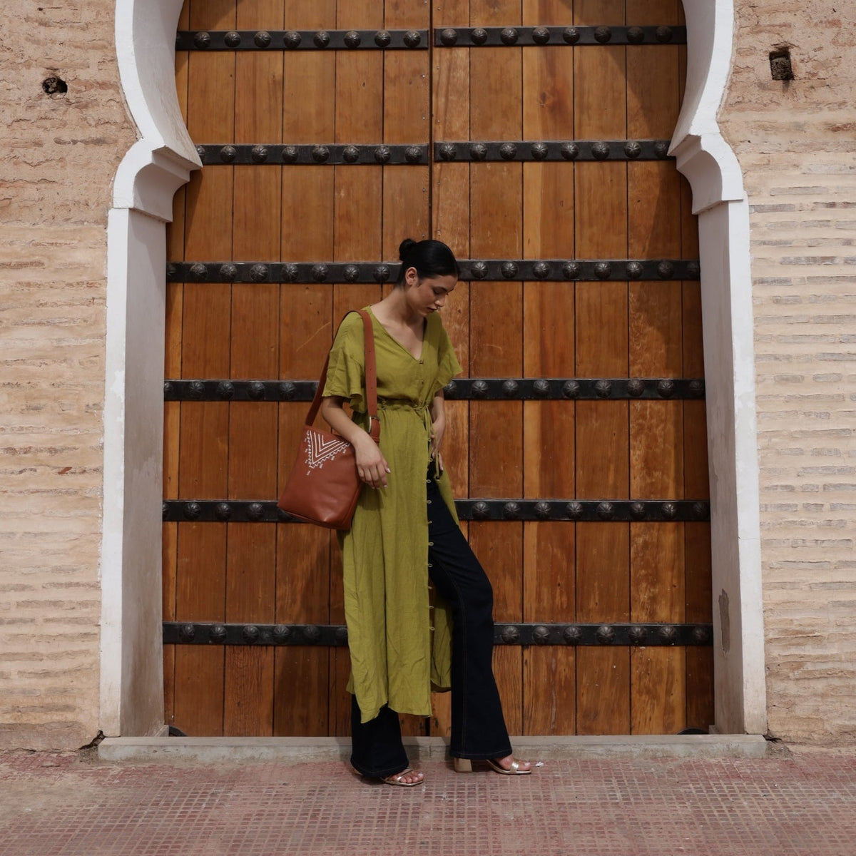 Kasbah Leather Bucket Tote