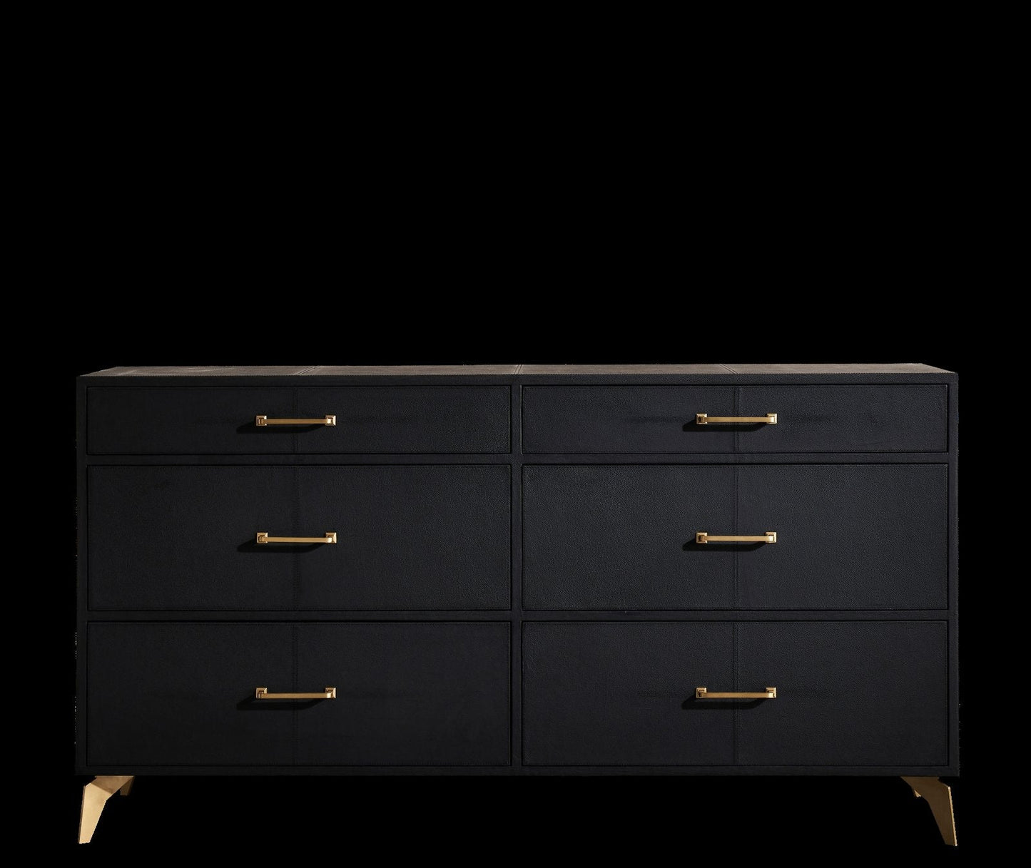 Berkeley Six Drawer Leather Dresser