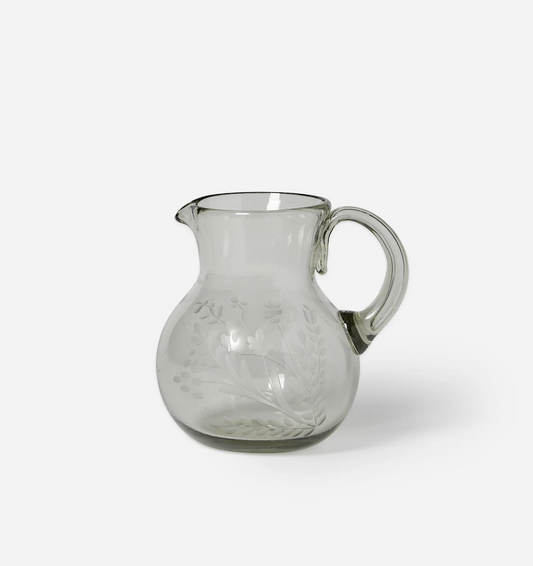 Hand-etched Blown Pitcher
