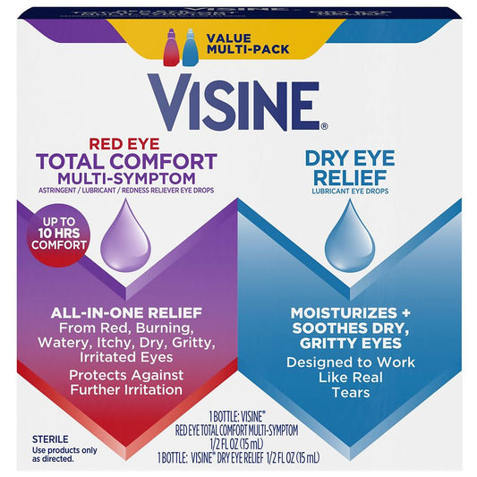 Visine Red Eye Total Comfort Multi-Symptom & Dry Eye Relief Lubricant Eye Drops