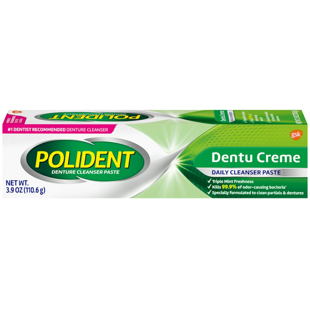Polident Denture Cleanser Paste, Triple Mint Freshness 3.9 Oz