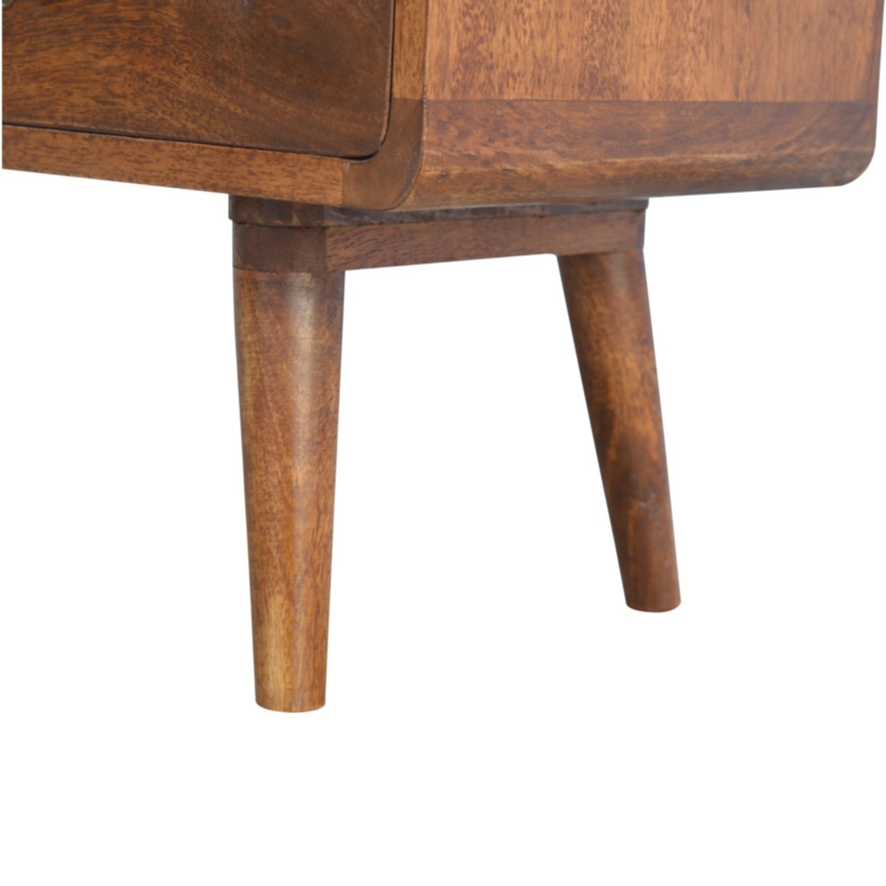 Solid Wood Curved Chestnut Media Unit