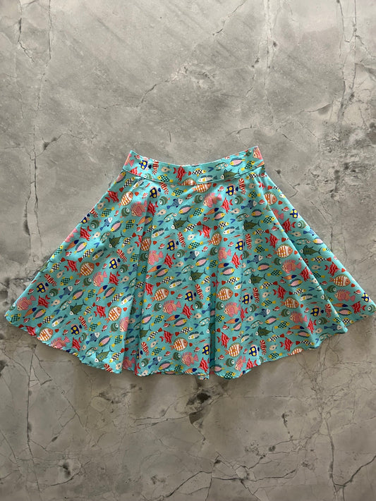 Colorful Fish Skater Skirt