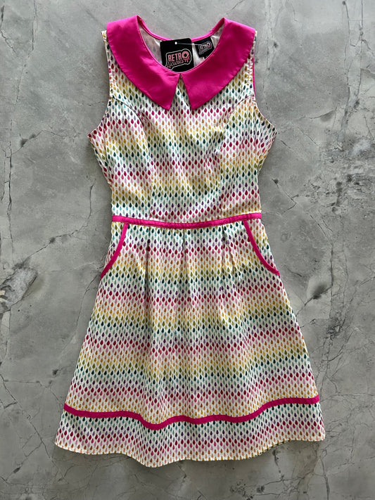 Rainbow Drop Collared Dress
