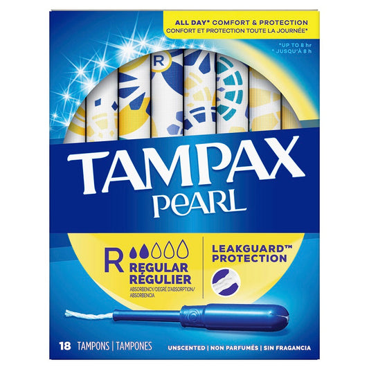 Tampax Pearl Tampons, Plastic Applicator, Regular Absorbency