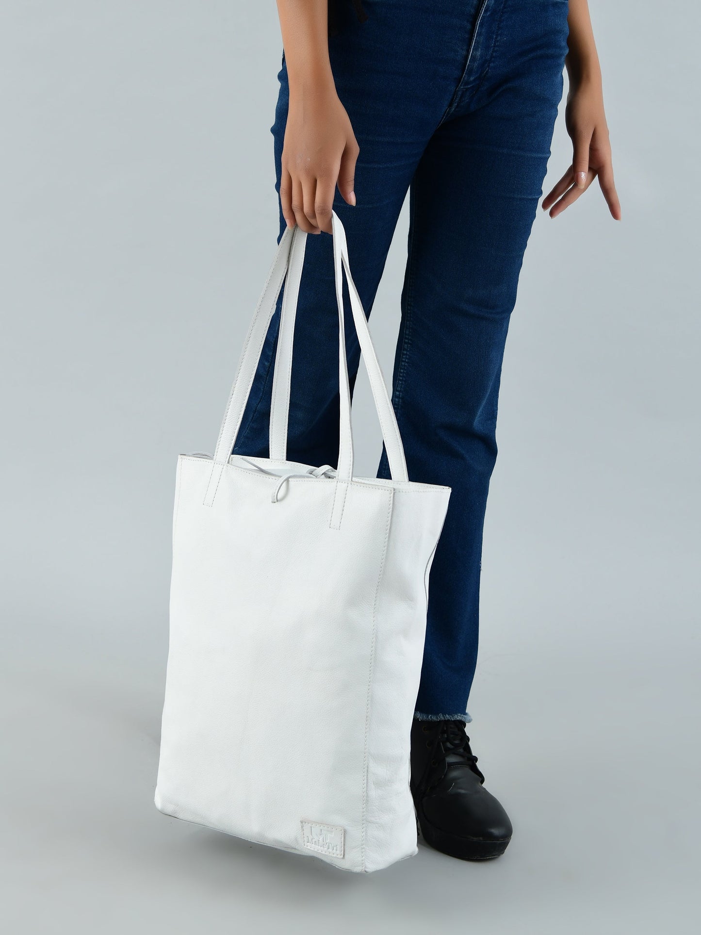 White Leather Shoulder Tote Bag - Osadia Concept Store