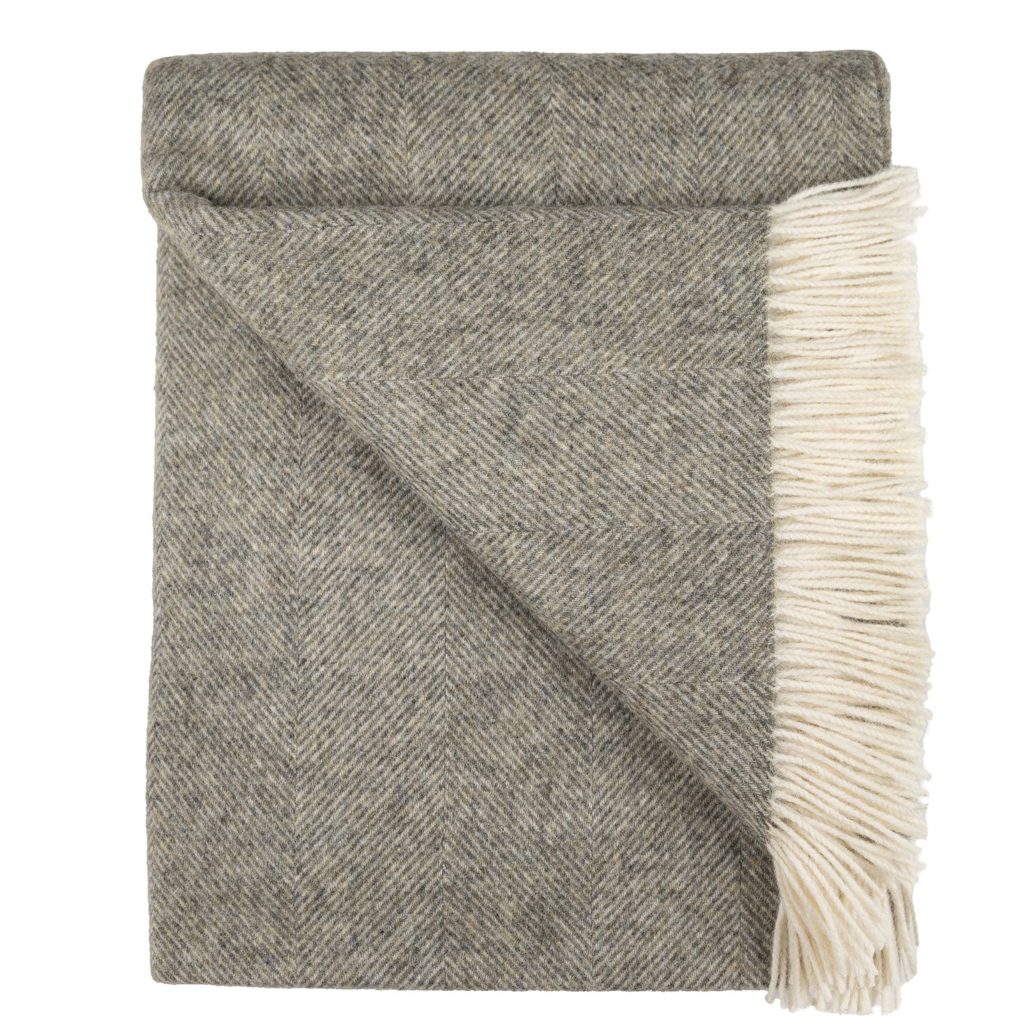 Southampton Home Shetland Lambswool Herringbone Throw – Estate Grey | Woven in England - Osadia Concept Store