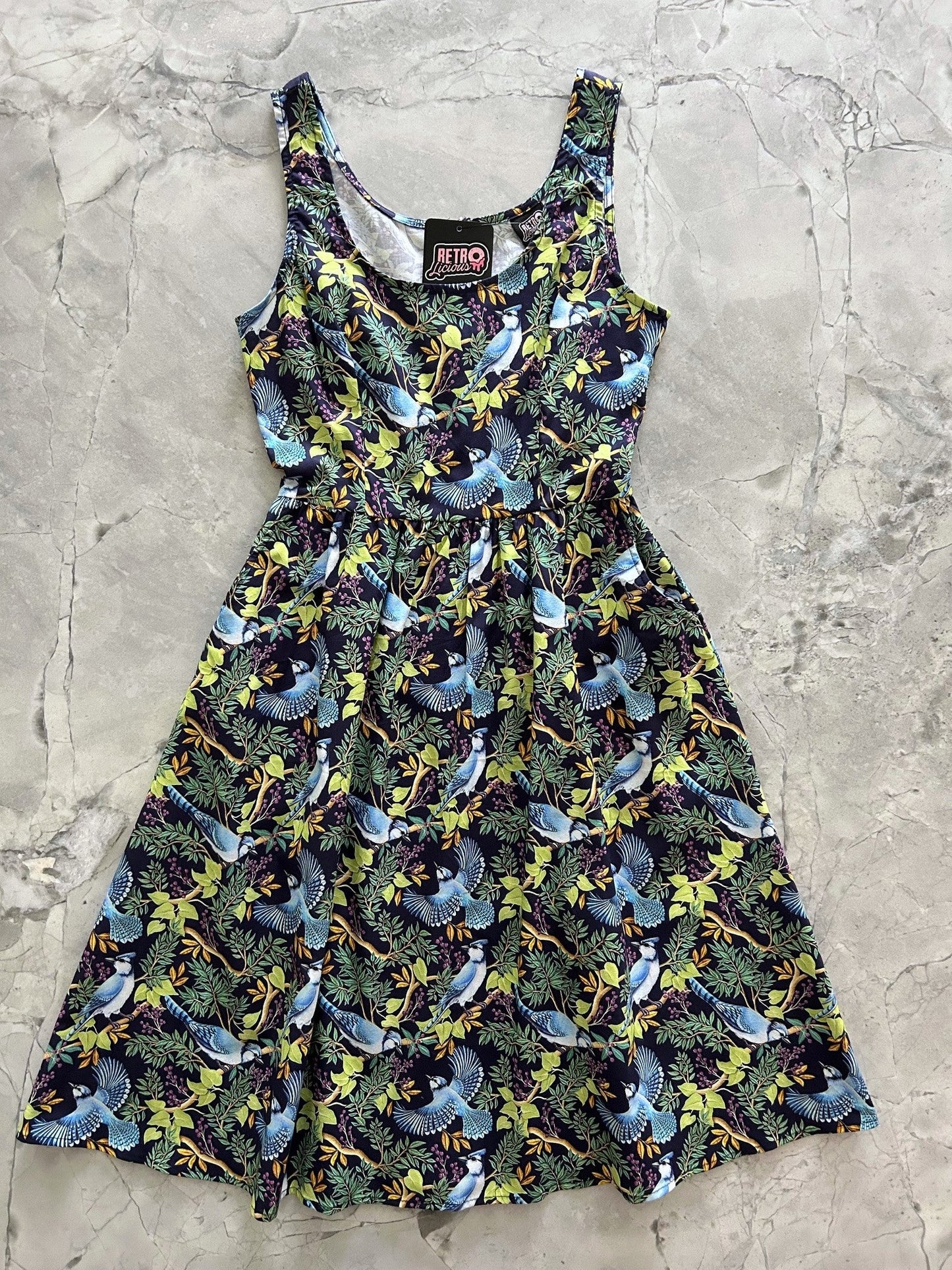 Birds Fit & Flare Dress