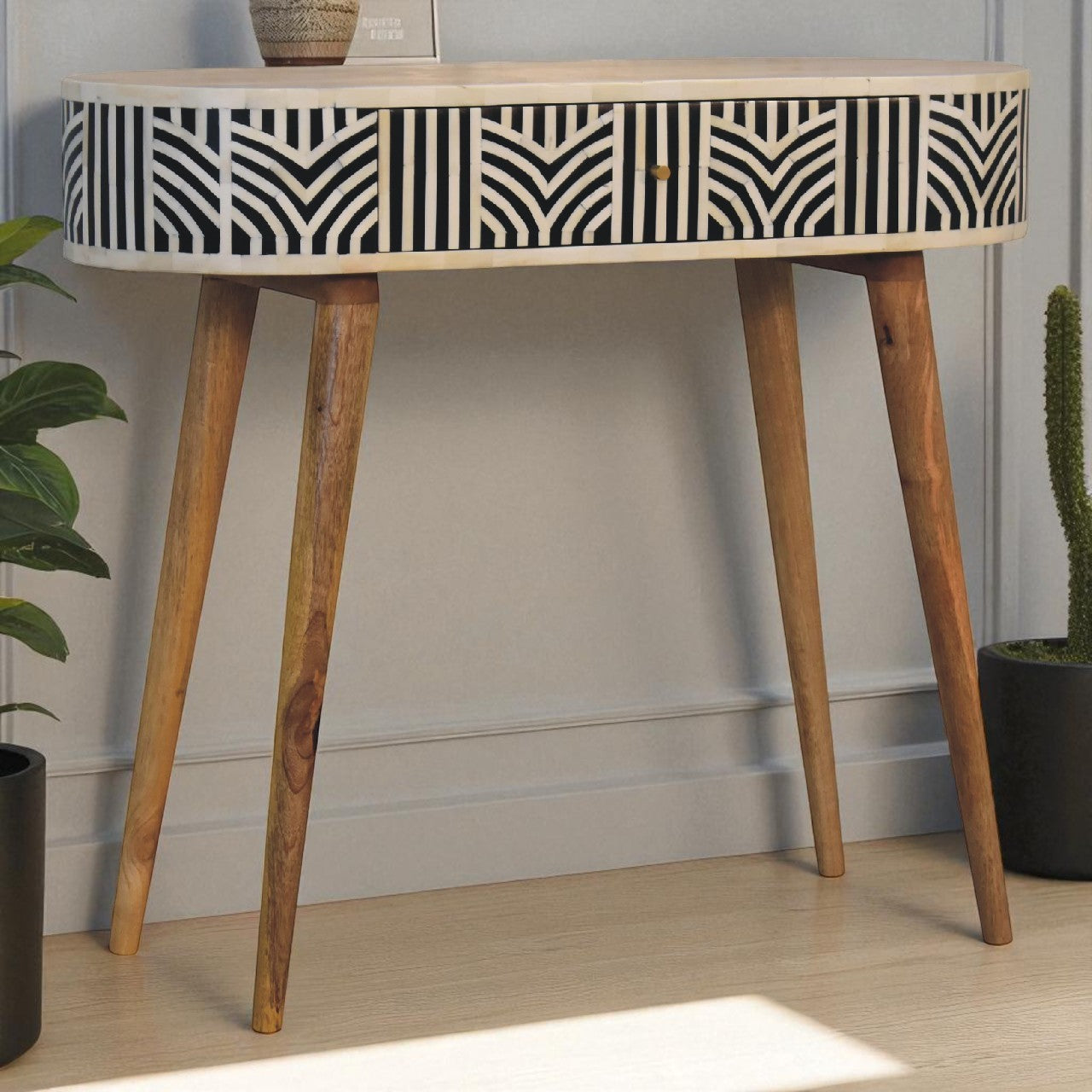 Solid Wood Edessa Bone Inlay Console Table