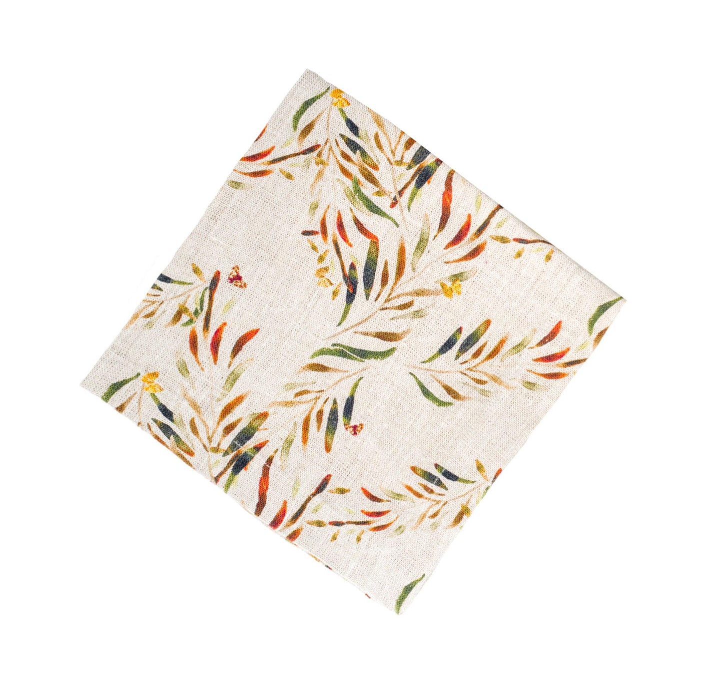 6 Organic Linen Napkins in Red Palm - Osadia Concept Store