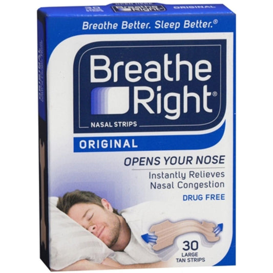 Breathe Right Original Tan Nasal Strips - 30ct