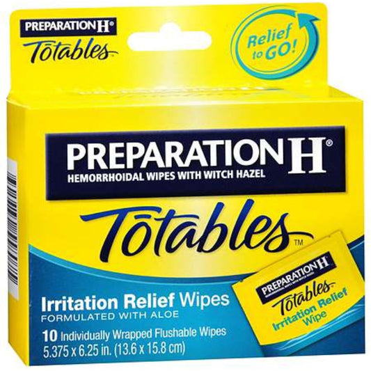 Preparation H Witch Hazel Hemorrhoid Relief Flushable Medicated Wipes