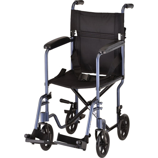NOVA Medical Products 327 Lightweight Transport Chair, 17", Dark Blue