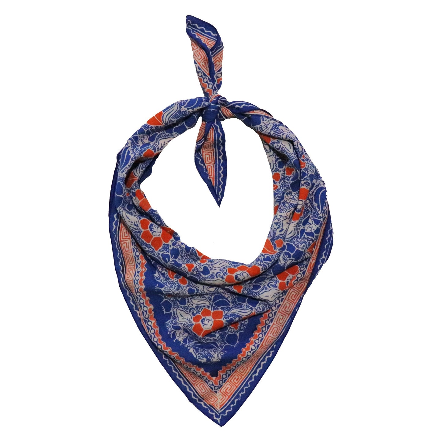 Large 39" Hand Dyed Batik Bandana, 100% Soft Cotton, Sunset Sky