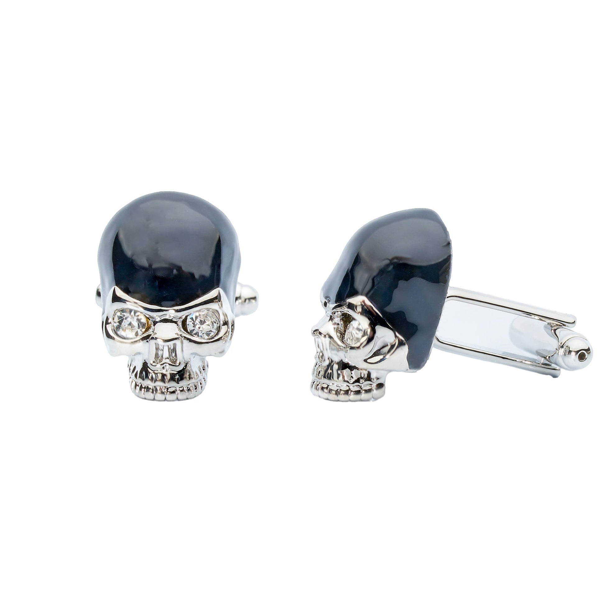 Black Crystal Skull Cufflinks – Dark Gothic Luxury Accents - Osadia Concept Store