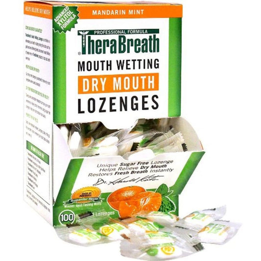 TheraBreath Dry Mouth Lozenges, Sugar Free Mandarin + Mint